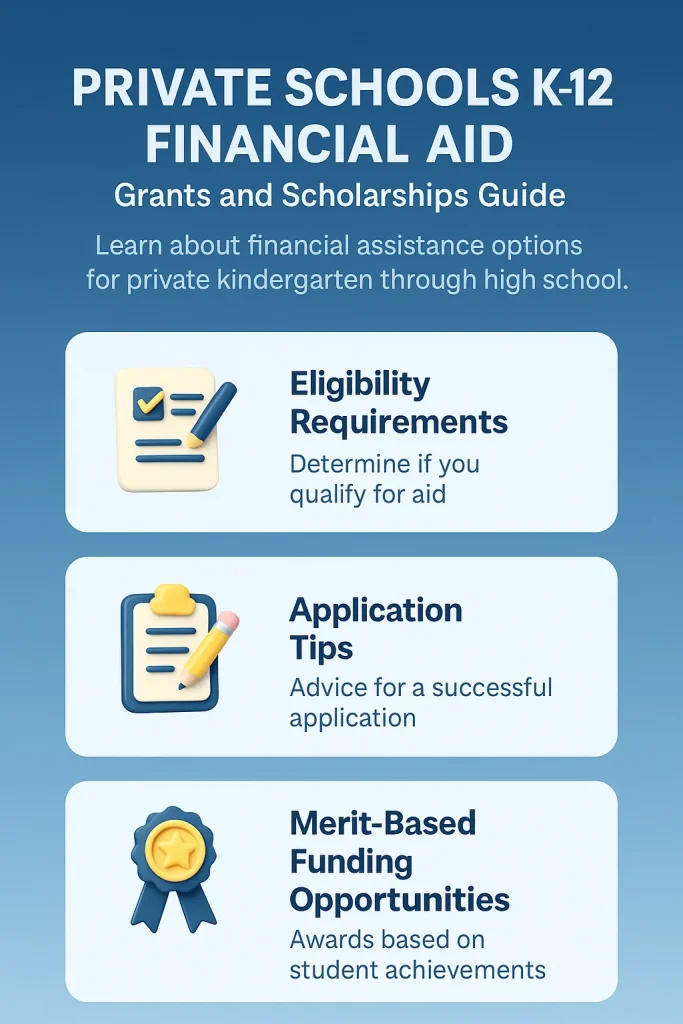 Private Schools K-12 Financial Aid: Grants and Scholarships Guide with Eligibility Requirements, Application Tips, and Merit-Based Funding Opportunities 2 financial aid grants scholarships for private schools k 12 1